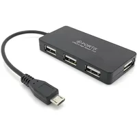 Sertronics SERT 125150 - USB 2.0 4-port Micro USB OTG Hub schwarz
