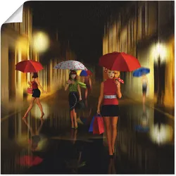 Artland Wandbild »Frauen beim Einkaufen im Regen«, Frau, (1 St.), als Alubild, Outdoorbild, Leinwandbild, Poster in verschied. Größen Artland Farbe Bild(er): bunt