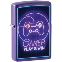 Zippo 49157 – Game Design Play & Win - Deep Purple Matte - Color Image- Sturmfeuerzeug, nachfüllbar, in hochwertiger Geschenkbox