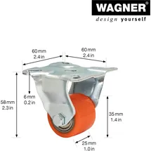 wagner® design yourself Schwerlast-Lenkrolle RO 8935 300 kg