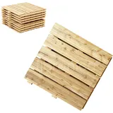 Floranica Holzterrassenplatten 1 Stück 50x50 cm Imprägniertes Lärchenholz Natur Boden für die Sauna Terrasse oder dem Balkon Holzfliese im Garten Gefräste Oberfläche Balkonfliesen