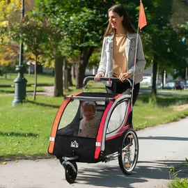 Homcom Kinderanhänger schwarz/rot