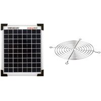 Enjoysolar Poly 5W 12V Polykristallines Solarpanel Solarmodul Photovoltaikmodul ideal für Wohnmobil, Gartenhäuse, Boot & AKYGA AK-CA-26 Lüftergitter Schutzgitter für Lüfter Grill 120mm Steel