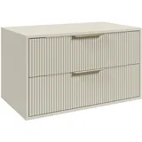 Badplaats Waschbeckenunterschrank Rimini 2 Schubladen 80 x 46 x 46 cm Beige