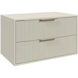 Badplaats Waschbeckenunterschrank Rimini 2 Schubladen 80 x 46 x 46 cm Beige