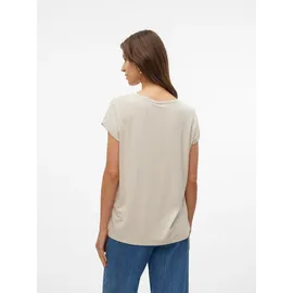 Vero Moda VMLAVA PLAIN SS TOP LUREX STRIPE Beige/Gold XL