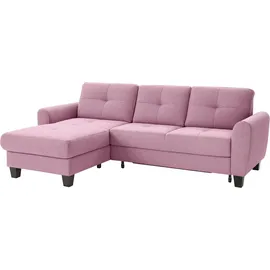 sit&more Ecksofa SIT & MORE "Varese L-Form", rosa (altrosa), B:253cm H:91cm T:167cm, Bedruckte Microfaser (100% Polyester);Luxus-Microfaser ALTARA NUBUCK (100% Polyester);Struktur (100% Polypropylen), Sofas, Ecksofa, mit Federkern, wahlweise mit Bettfunktion und