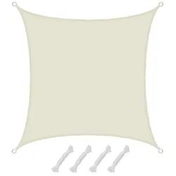 AMANKA UPF50+ Sonnensegel 3x3 Polyester Quadratisch Wasserabweisend Garten Balkon Beige