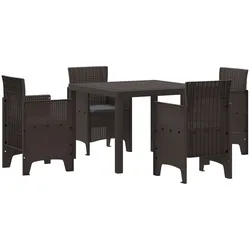 vidaXL Garten Essgruppe 5 pcs Braun Polypropylen