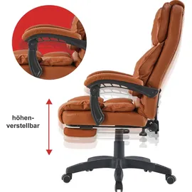 Trisens Chefsessel Lederoptik Hellbraun