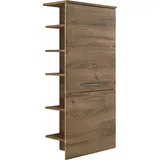 Saphir Midischrank SAPHIR "Quickset Badschrank 50 cm breit, 2 Türen, seitliche Ablagen", braun (eiche ribbeck, eiche ribbeck), B:50cm H:123cm T:33cm, Spanplatte, Schränke, Midischrank, Badezimmer-Midischrank inkl. Türdämpfer, Griffe in Chrom glänzend