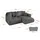 altdecor Ecksofa Cord mit Schlaffunktion 3-Sitzer Dunkelgrau
