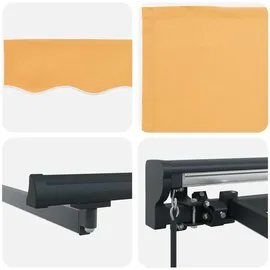 vidaXL Manueller Markisenrahmen mit LEDs Sand 4,5 × 3 m