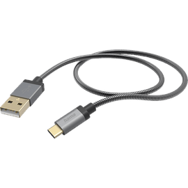 Hama „Metall“ USB Kabel 1,5 m, USB 2.0 USB A USB C Anthrazit