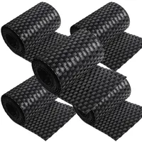 nyvi Polyrattan Sichtschutzstreifen 255x19 cm 5 Rollen Schwarz