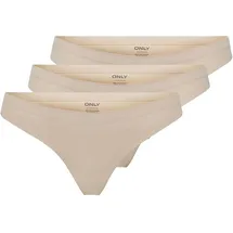 Only T-String ONLTRACY BONDED THONG NOOS 3-PK (Packung, 3-St) beige XL (42)