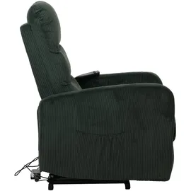 Mendler Fernsehsessel HWC-K62, Relaxsessel TV-Sessel Liege, Liegefunktion Aufstehhilfe, Metall Stoff/Textil Cord ~ grün
