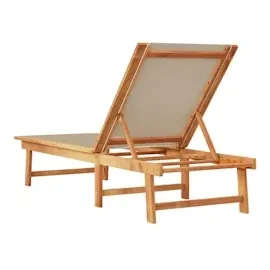 vidaXL Sonnenliege Taupe Massivholz Akazie und Textilene