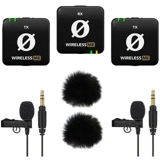 RØDE Mikrofon Rode Wireless ME Dual mit 2x Lavalier GO und 2x WS05 (drahtloses Mikrofon-System), mit 2x Lavalier GO und 2x Fell-Windschutz schwarz