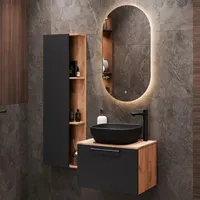 Planetmöbel Waschtischunterschrank Astra 60 cm gold eiche / anthrazit