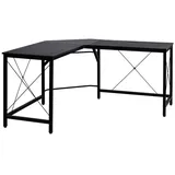 Homcom Eckschreibtisch Winkelschreibtisch Natur/ schwarz