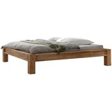 Hasena Balkenbett, Braun, Eiche, Holz, Eiche, massiv, Höhe ca. 22 cm, 140x200 cm, in verschiedenen Größen erhältlich, Schlafzimmer, Betten, Einzelbetten