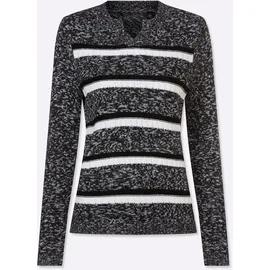 Sieh an! Ringel-Pullover Schwarz / Weiß 44