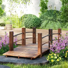 Outsunny Gartenbrücke 152,5 x 67 x 48 cm Dunkelbraun