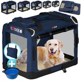 Cadoca® Hundebox faltbar XXL 90x60x66cm Blau