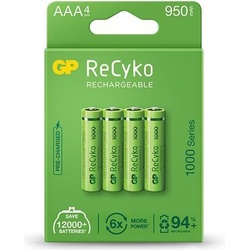 GP Batteries Batterie 4 x AAA-Akkus (4 Stk., 1/2 AAA, 950 mAh), Batterien + Akkus