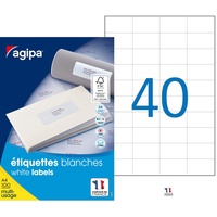 Agipa 100984 Universal-Etiketten, 52,5 x 29,7 mm mit Abzieh-Hilfe