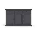 VCM Venedig Sideboard 3 Türen und 3 Schubladen matt grau.