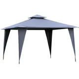 Outsunny Pavillon,, grau Metall, 345x268x345 cm, - grau