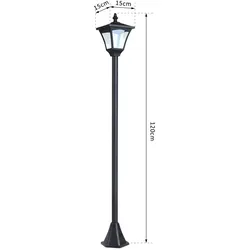 Outsunny - Solar Gartenlaterne - L15 x B15 x H120cm - schwarz