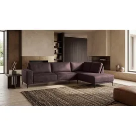 OTTO home Ecksofa OTTO HOME "OLAND L-Form, B: 289 cm, Skandi-Design", braun (dunkelbraun), B:289cm H:85cm T:210cm, Struktur weich (100% Polyester);Luxus-Microfaser (100% Polyester);Webstoff (100% Polyester), Sofas, Ecksofa, Struktur, Flachgewebe, Luxus-Microfaser,