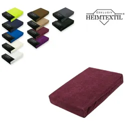 EXKLUSIV HEIMTEXTIL Frottee Spannbettlaken Premium Marke 200 x 220 cm Bordeaux