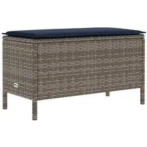 vidaXL Garten-Fußhocker Grau und Marineblau 80 x 38 x 42 cm PE-Rattan
