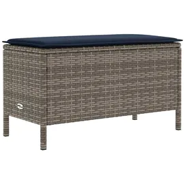 vidaXL Garten-Fußhocker Grau und Marineblau 80 x 38 x 42 cm PE-Rattan