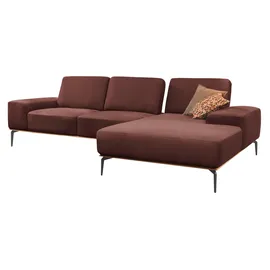 W.Schillig Ecksofa "run, Designsofa mit tollem Sitzkomfort, bequem, L-Form", rot (rosso marone z73), B:299cm H:88cm T:178cm, Longlife Xtra-Leder Z73: Naturwalkleder der Luxusklasse aus den erlesensten Rohhäuten.