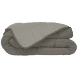 poyet motte made in france Poyet Motte Steppdecke, zweifarbig, Polyester, Taupe/Leinen, 240 x 260 cm, Motiv, Kollektion Calgary