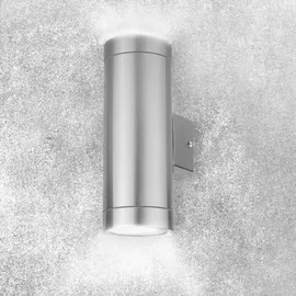 Grafner Edelstahl Wandlampe 2x GU10 IP44 Wand Außenleuchte, für außen und innen, oben unten Wandleuchte Lampe Außen Hoflampe