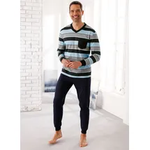 Sieh an! Schlafanzug in marine-gestreift | Gr.: 48/50