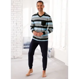 Sieh an! Schlafanzug in marine-gestreift | Gr.: 48/50