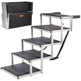 ONVAYA Hunderampe Hundetreppe faltbar, 5 Stufen, 6 Stufen, Hunderampe, Aluminium, faltbare Hundetreppe schwarz