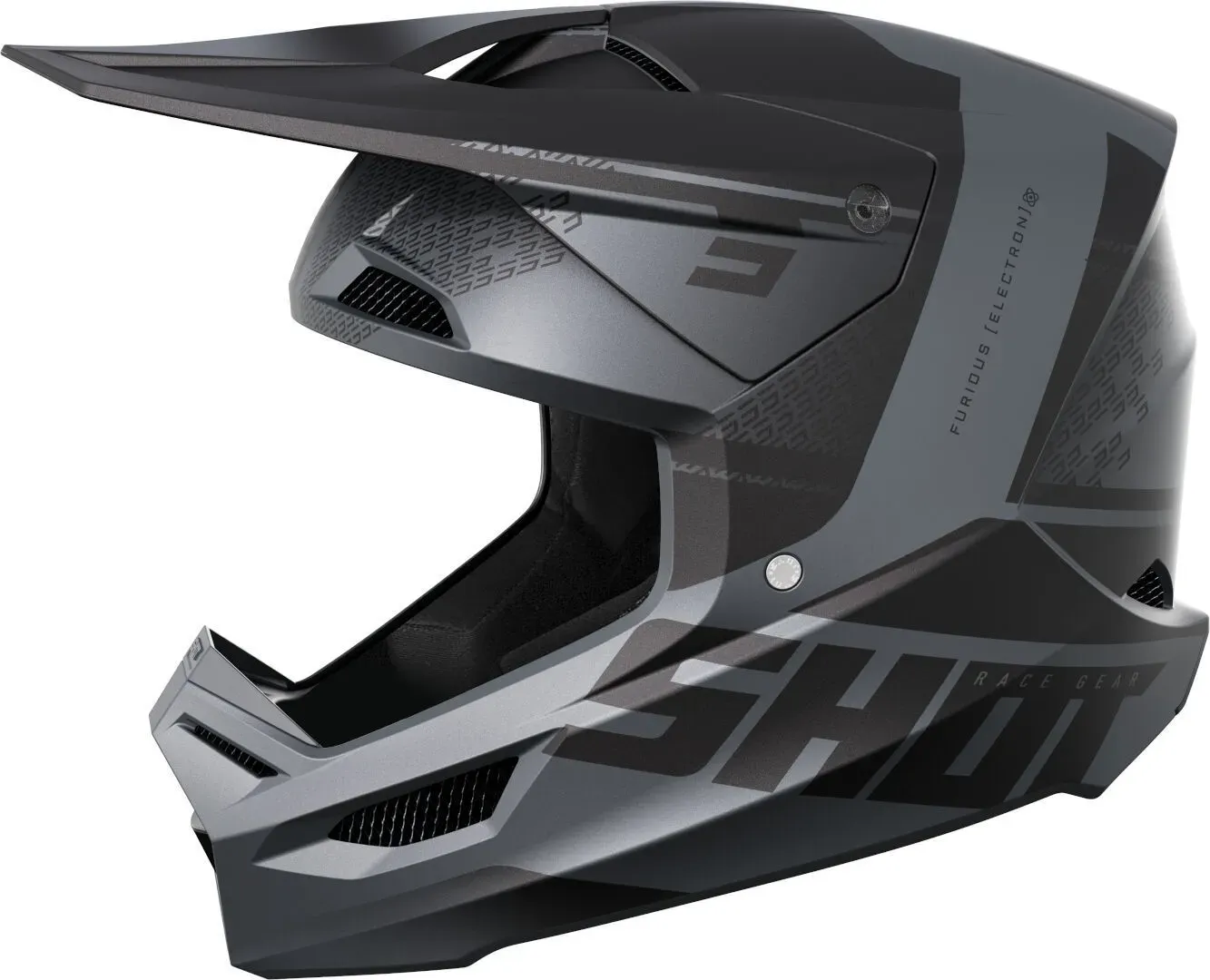 Shot Furious Electron Motorcross Helm, zwart, XL