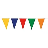 Boland - Wimpelkette, Länge 10 Meter, mehrfarbig, Bunt, Fahnenkette, Polyester, Girlande, Hängedekoration, Karneval, Mottoparty, Geburtstag, Kindergarten