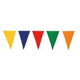 Boland - Wimpelkette, Länge 10 Meter, mehrfarbig, Bunt, Fahnenkette, Polyester, Girlande, Hängedekoration, Karneval, Mottoparty, Geburtstag, Kindergarten