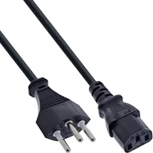 InLine Netzkabel, Netzstecker Schweiz auf Kaltgerätestecker C13, 1,0m