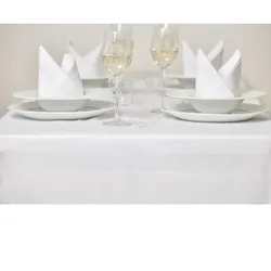 Gastronoble Mitre Luxury Satin Band Tischdecke weiß 229cm