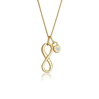 Elli DIAMONDS Halskette Damen Infinity Solitär mit Diamant (0.03 ct.) in 585 Gelbgold